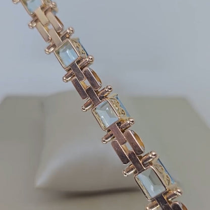 28.3Ctw Emerald-cut Aquamarine Bracelet-JEWELBUYS