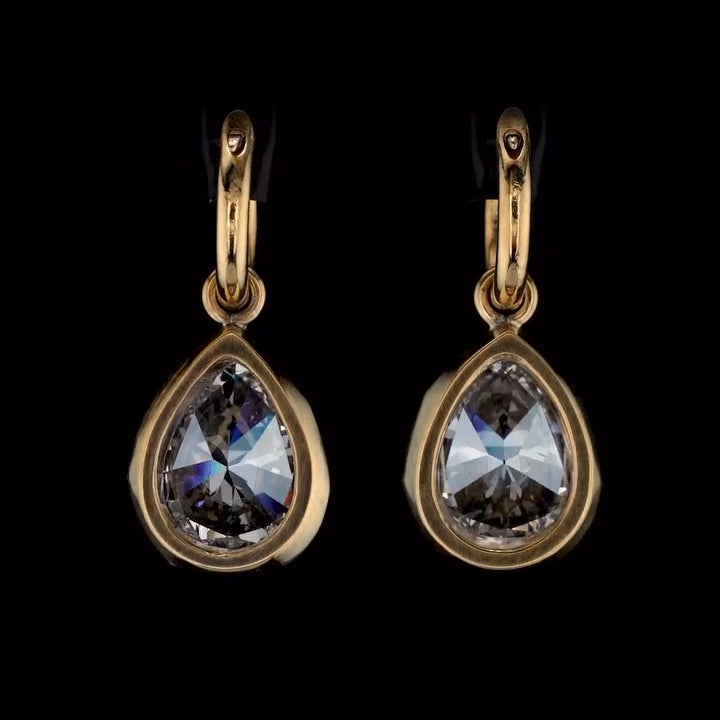4.0Ctw Pear-Shaped Sapphire Pendant Earrings with Bezel Setting-JEWELBUYS