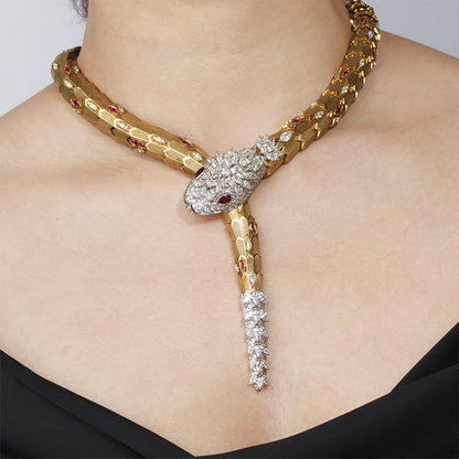 Ruby snake necklace-JEWELBUYS