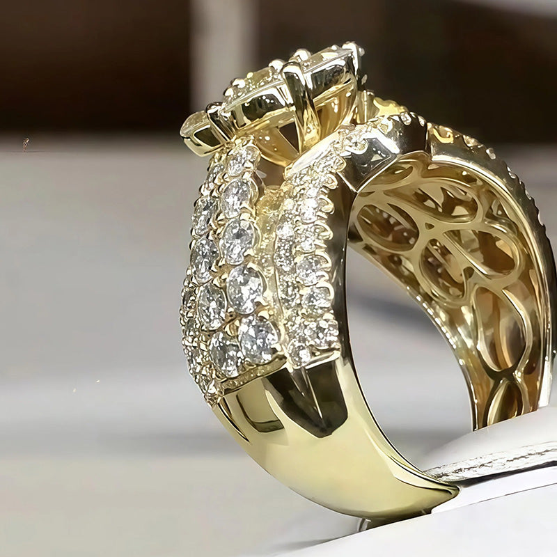 3.0Ctw Round Cut Sapphire Elegant Flower Ring-JEWELBUYS