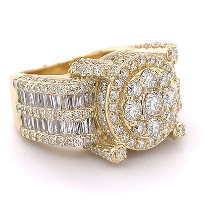 4ctw Baguette and Round Cut Sapphire Monster Ring - JEWELBUYS