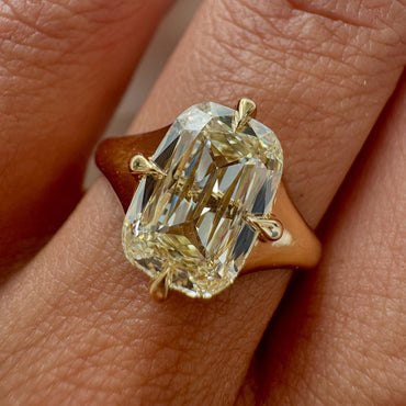 4.02Ct cushion radiant-cut white sapphire engagement ring-JEWELBUYS
