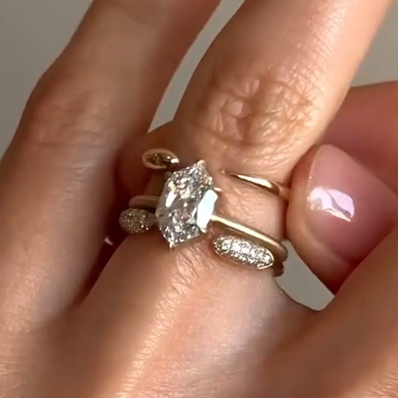 3.0ctw Open Shank Stacked Engagement Ring-JEWELBUYS