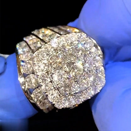 7.79Ctw Round Sapphire Giant Gemstone Engagement Ring-JEWELBUYS