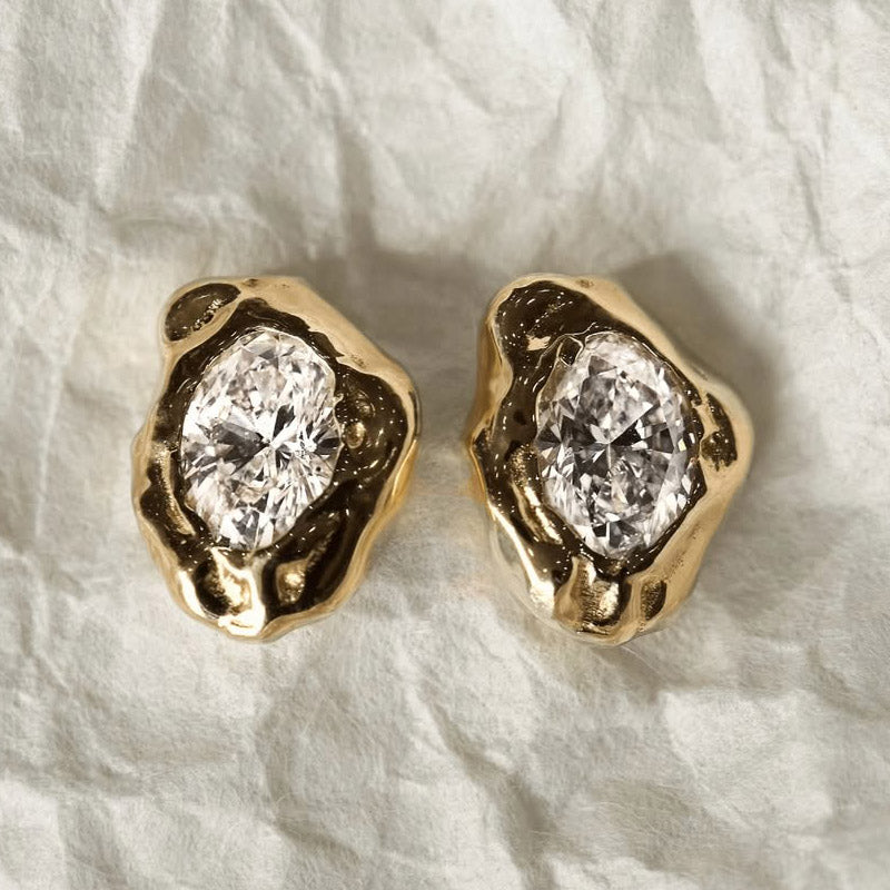 Irregular Sapphire Earrings-JEWELBUYS