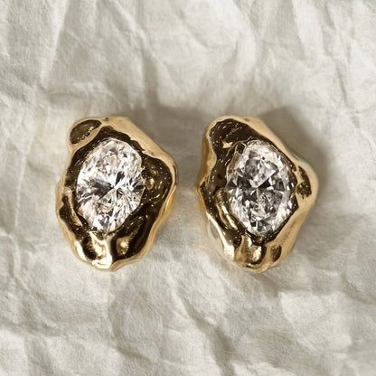 Irregular Sapphire Earrings-JEWELBUYS