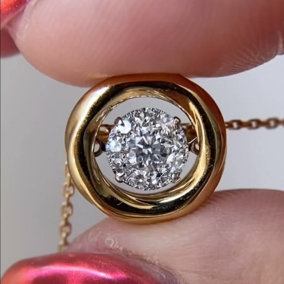 0.56ctw Round Cut Dancing Sapphire Pendant Necklace-JEWELBUYS