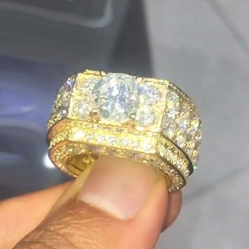 6ctw Round Cut White Sapphire Cigar Men's Ring-JEWELBUYS
