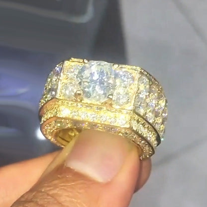 6ctw Round Cut White Sapphire Cigar Men's Ring-JEWELBUYS