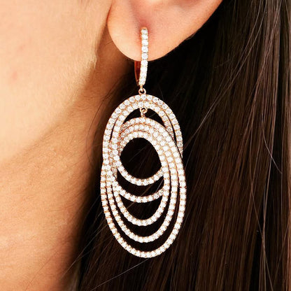 2.49ctw Round Sapphire Hoop Elegant Earrings- JEWELBUYS