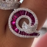 Stylish 1.5ctw Multi-Color Trapezoid Cut Wave Ring-JEWELBUYS