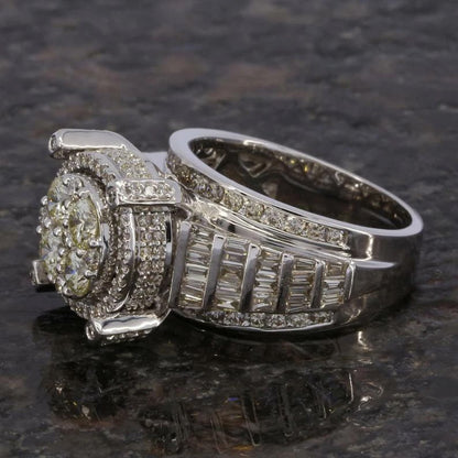 3.5Ctw Round Cut Fine White Sapphire Ring-JEWELBUYS