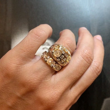 10Ctw Brilliant Fancy Sapphire Dome Stacked Rings-JEWELBUYS