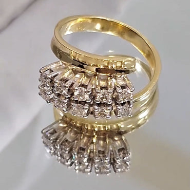 1.88ctw Double Row Sapphire Vintage Ring-JEWELBUYS