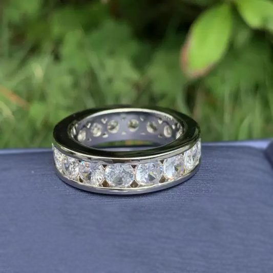 8ctw Round Cut White Sapphire Channel Set Full Hoop Ring-JEWELBUYS