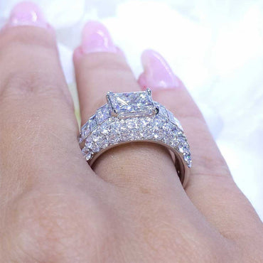5.32ctw Princess Cut Diamond Engagement Ring - JEWELBUYS
