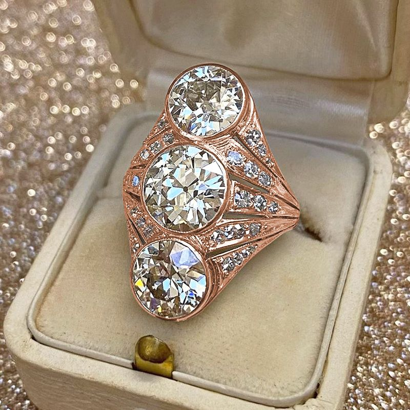 Vintage Split-Look Women's Diamond Skeleton Engagement Ring - JEWELBUYS