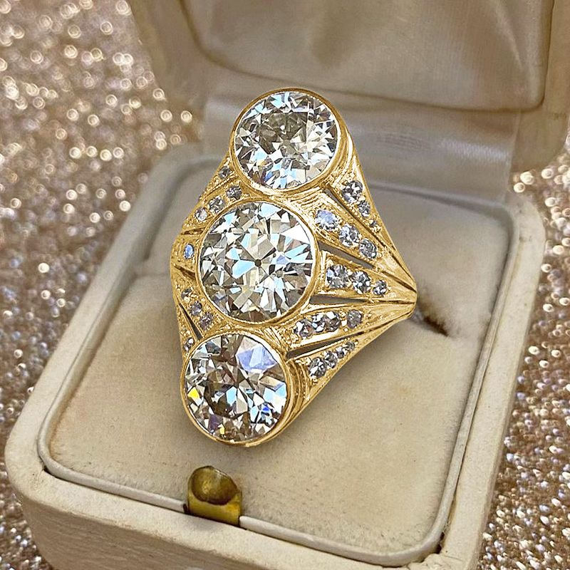 Vintage Split-Look Women's Diamond Skeleton Engagement Ring - JEWELBUYS