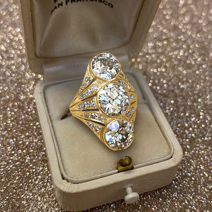 Vintage Split-Look Women's Diamond Skeleton Engagement Ring - JEWELBUYS