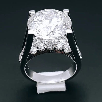 Elegant 8.0ct Wide Band Diamond Engagement Ring -JEWELBUYS