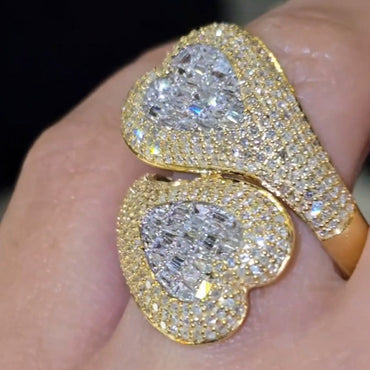 4.85ctw Baguette Sapphire Unique Design Bypass Ring-JEWELBUYS