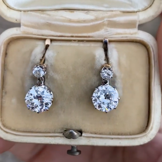 3 ctw Round Cut White Sapphire Classic Earrings - JEWELBUYS