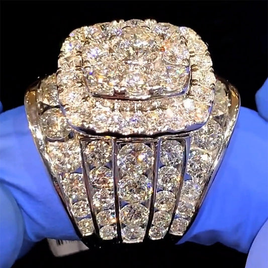 7.79Ctw Round Sapphire Giant Gemstone Engagement Ring-JEWELBUYS