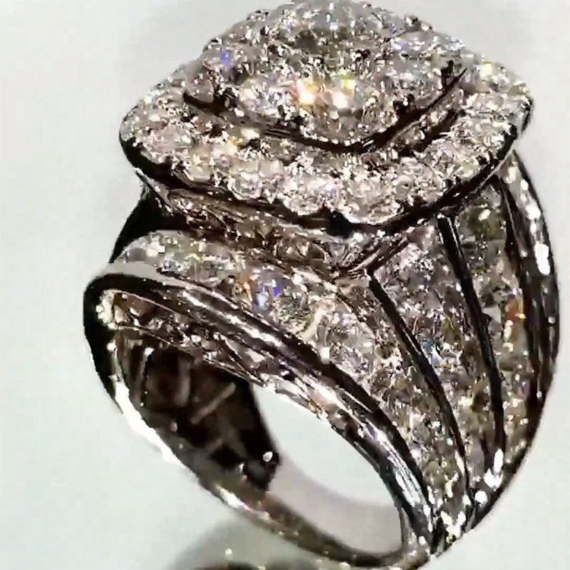 7.79Ctw Round Sapphire Giant Gemstone Engagement Ring-JEWELBUYS