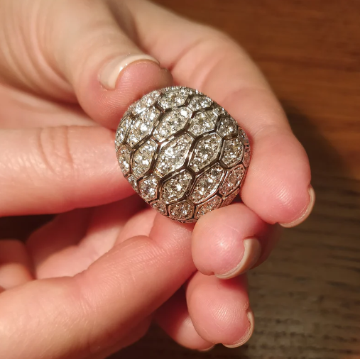 Delicate 3 ctw Round Cut White Gemstone Pavé Ring -JEWELBUYS