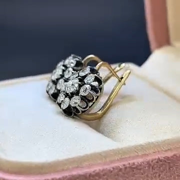 2.0Ctw Ideal Round Cut Sapphire Vintage Earrings-JEWELBUYS