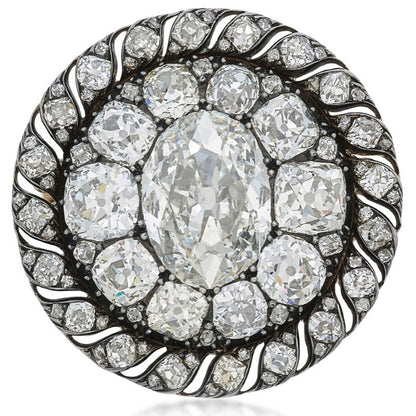 13.04Ctw Vintage Style Sapphire Brooch and Pendant Necklace-JEWELBUYS