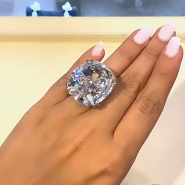 Extra Large 29ct Cushion Cut Diamond Engagement Ring - JEWELBUYS