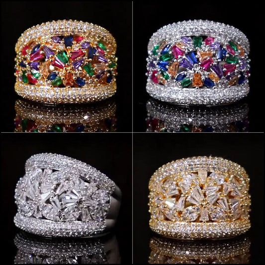6ctw Pave Wide Shank Multi Style Ring -JEWELBUYS
