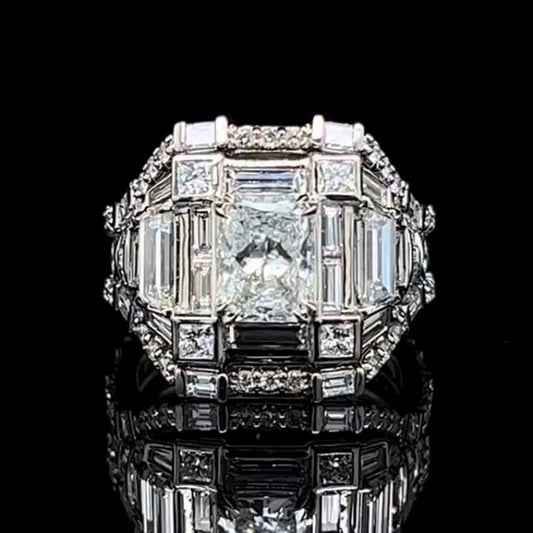 8.0ctw Multi-Cut Deluxe Pave Fine Gemstone Ring -JEWELBUYS