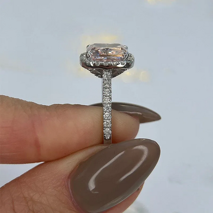 Classic 3ct Radiant Cut Pink Sapphire Engagement Ring-JEWELBUYS