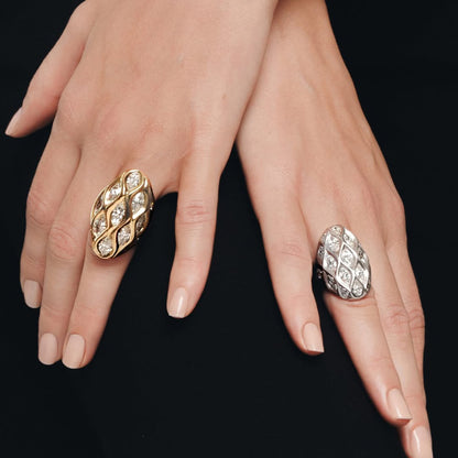 3.0Ctw marquise-cut sapphire oval dome ring- JEWELBUYS