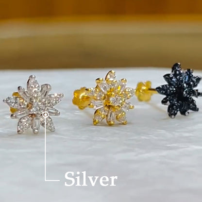 Romantic Snowflake Sapphire Earrings-JEWELBUYS