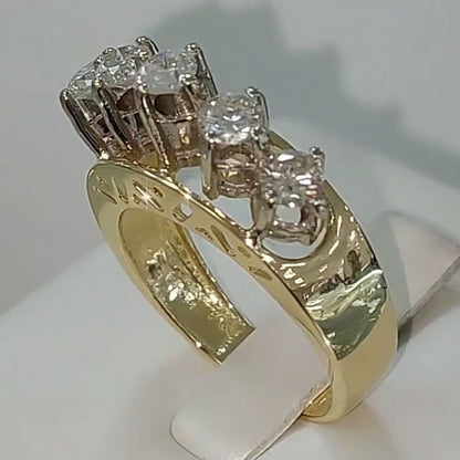 1.6ctw Round Cut Gorgeous Sapphire Crown Ring-JEWELBUYS
