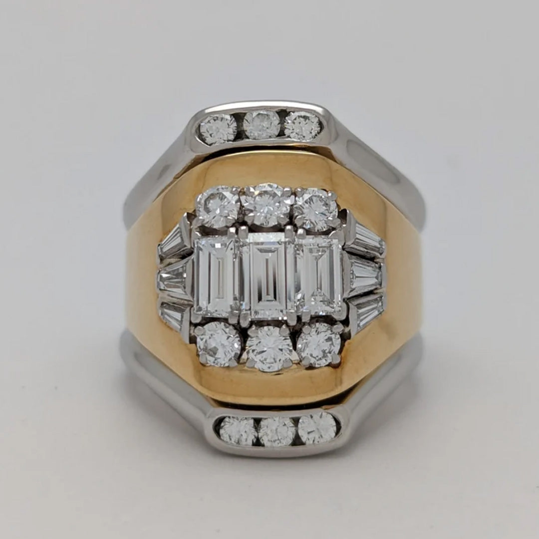 3.55 ctw Emerald-Cut Sapphire Statement Ring-JEWELBUYS