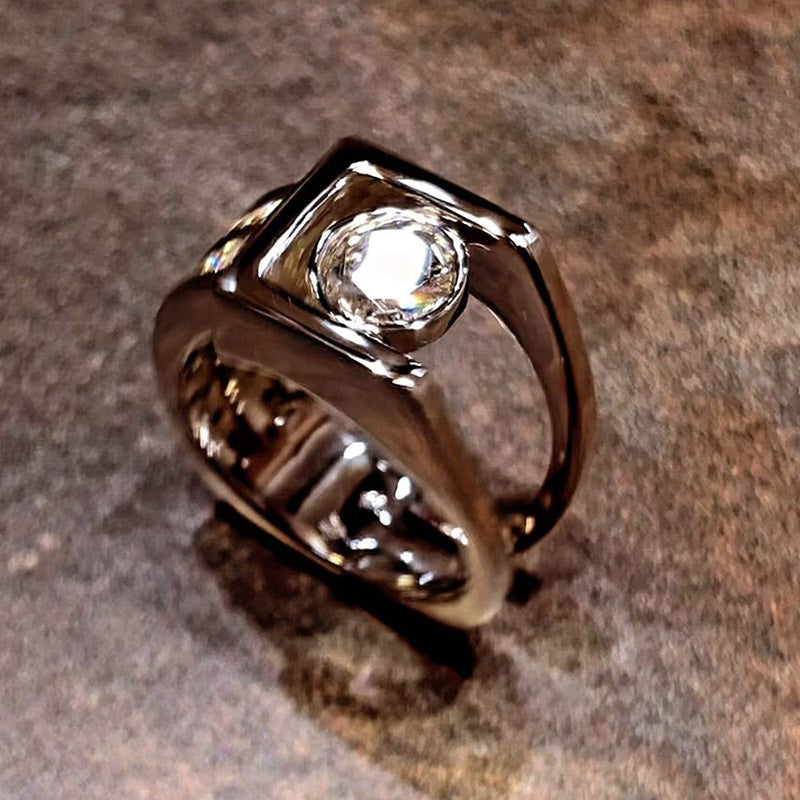 1.5Ctw Double-row Sapphire Art Design Engagement Ring-JEWELBUYS