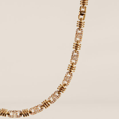 2.5Ctw Round Sapphire Chain Necklace-JEWELBUYS