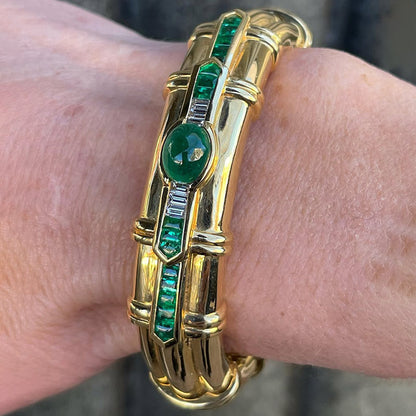 Exceptionally elegant emerald and sapphire bracelet-JEWELBUYS