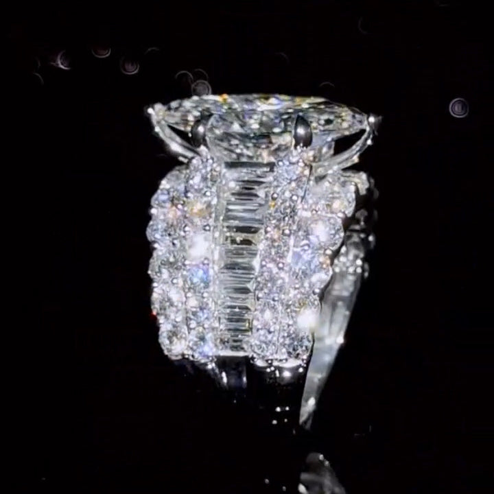 7.0Ctw marquise-cut brilliant sapphire engagement ring-JEWELBUYS