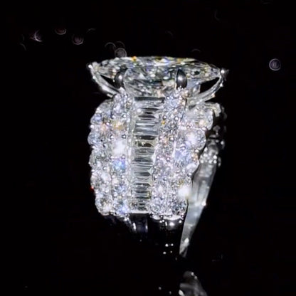 7.0Ctw marquise-cut brilliant sapphire engagement ring-JEWELBUYS