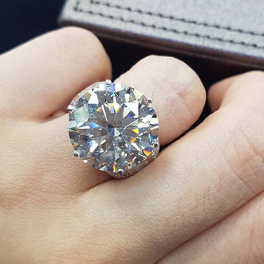 Precious 15 ctw Round Cut White Gemstone Engagement Ring -JEWELBUYS
