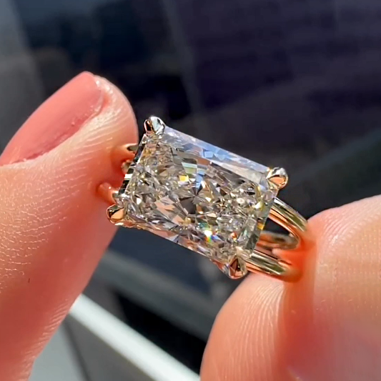 2.5ct Radiant Cut White Gemstone Personalized Engagement Ring - JEWELBUYS