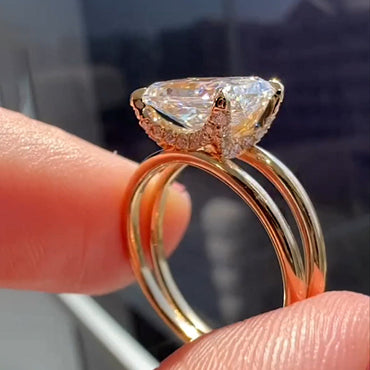 2.5ct Radiant Cut White Gemstone Personalized Engagement Ring - JEWELBUYS
