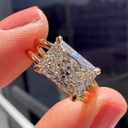 2.5ct Radiant Cut White Gemstone Personalized Engagement Ring - JEWELBUYS