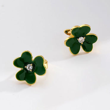 Simple Clover Zirconia Earrings - JEWELBUYS