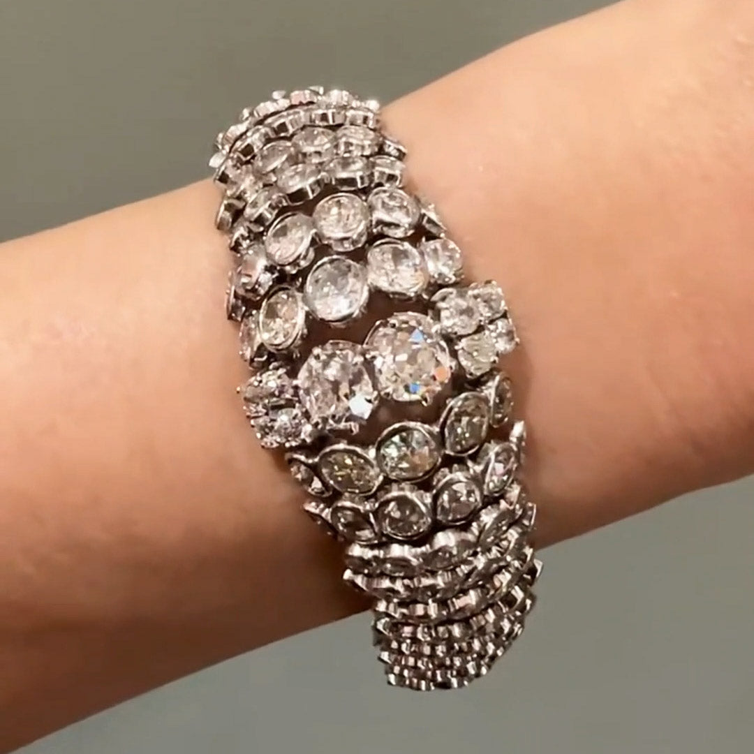 20ctw Scallop Pattern Conical Bomb Sapphire Bracelet-JEWELBUYS